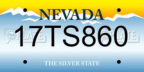 17TS860 Nevada License Plate