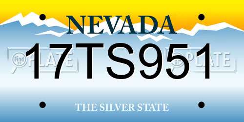 17TS951 Nevada License Plate