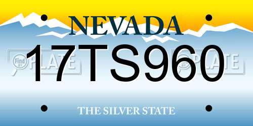 17TS960 Nevada License Plate