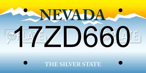 17ZD660 Nevada License Plate