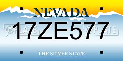 17ZE577 Nevada License Plate