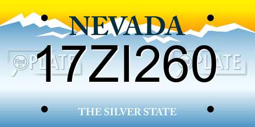 17ZI260 Nevada License Plate