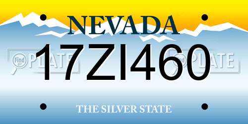 17ZI460 Nevada License Plate