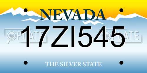 17ZI545 Nevada License Plate
