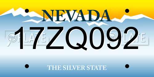 17ZQ092 Nevada License Plate