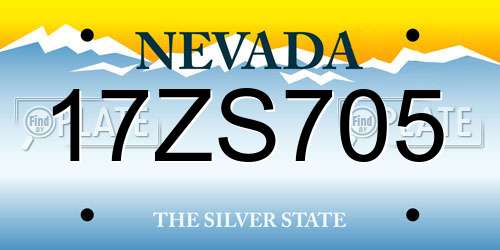 17ZS705 Nevada License Plate