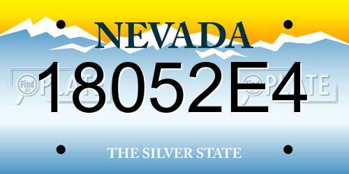 18052E4 Nevada License Plate