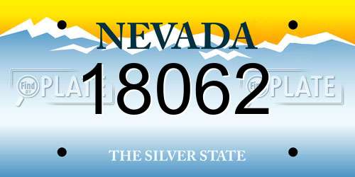 18062 Nevada License Plate