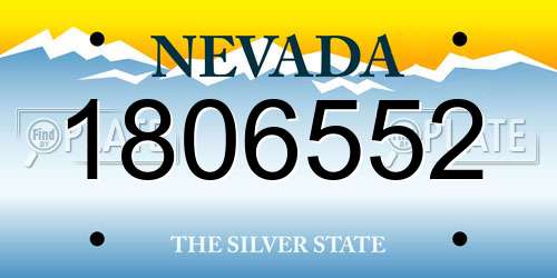 1806552 Nevada License Plate