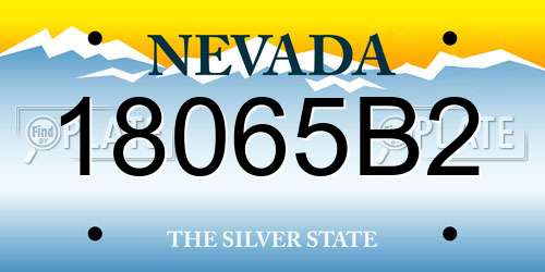 18065B2 Nevada License Plate