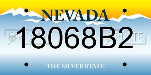 18068B2 Nevada License Plate