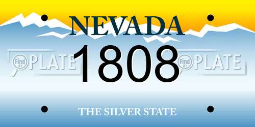 1808 Nevada License Plate