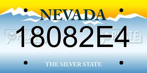 18082E4 Nevada License Plate