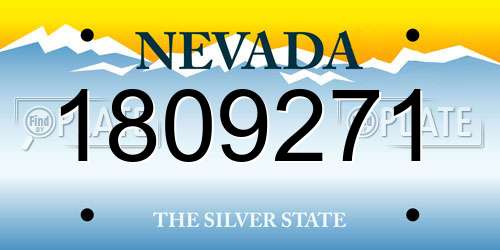1809271 Nevada License Plate
