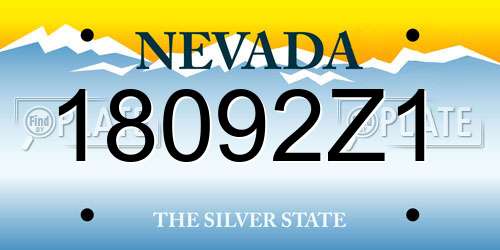 18092Z1 Nevada License Plate