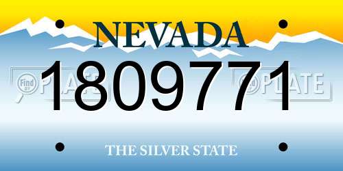 1809771 Nevada License Plate