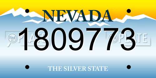 1809773 Nevada License Plate