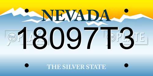 18097T3 Nevada License Plate