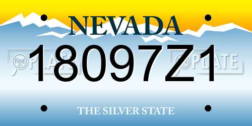 18097Z1 Nevada License Plate