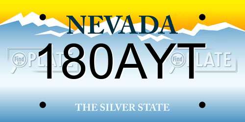 180AYT Nevada License Plate