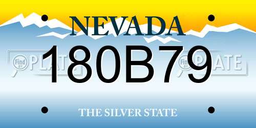 180B79 Nevada License Plate