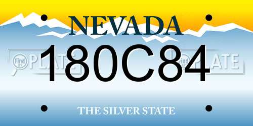180C84 Nevada License Plate