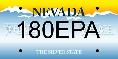 180EPA Nevada License Plate