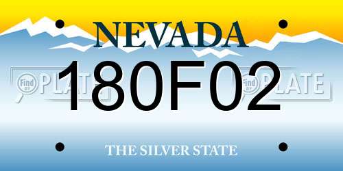 180F02 Nevada License Plate