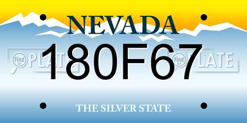 180F67 Nevada License Plate