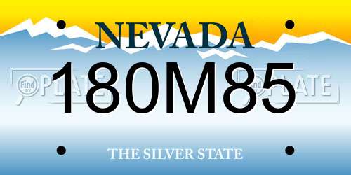 180M85 Nevada License Plate