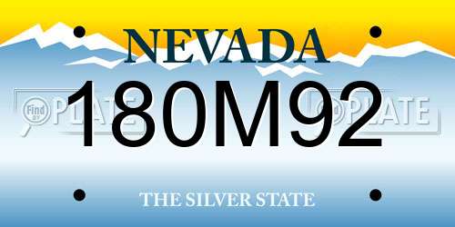 180M92 Nevada License Plate