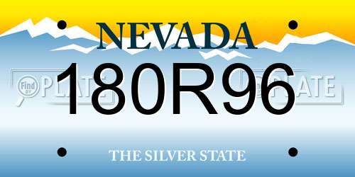 180R96 Nevada License Plate