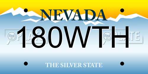 180WTH Nevada License Plate