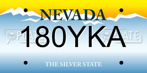 180YKA Nevada License Plate