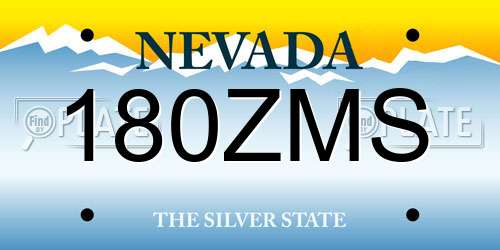 180ZMS Nevada License Plate