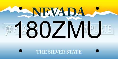 180ZMU Nevada License Plate