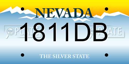 1811DB Nevada License Plate