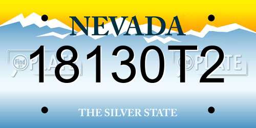 18130T2 Nevada License Plate