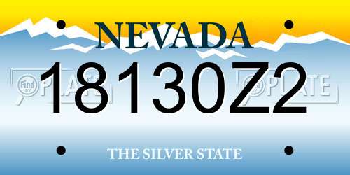 18130Z2 Nevada License Plate