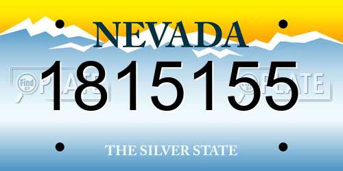 1815155 Nevada License Plate