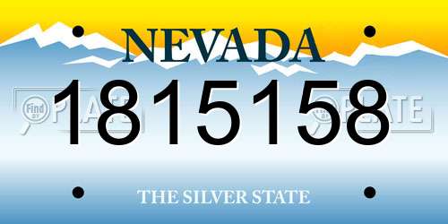 1815158 Nevada License Plate