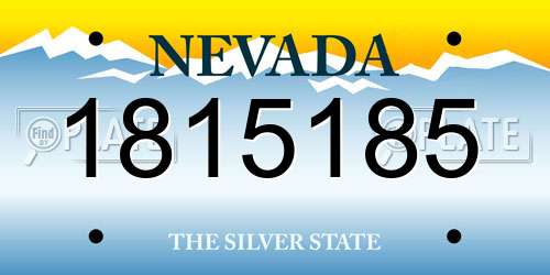 1815185 Nevada License Plate