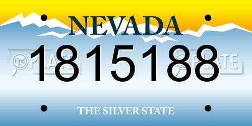 1815188 Nevada License Plate