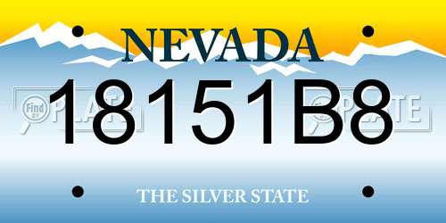 18151B8 Nevada License Plate