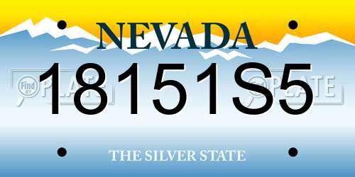 18151S5 Nevada License Plate