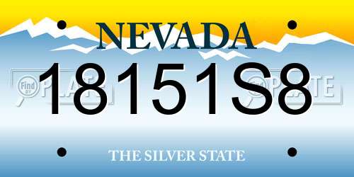 18151S8 Nevada License Plate