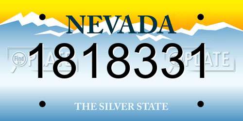 1818331 Nevada License Plate