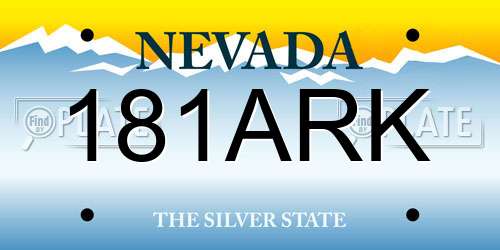 181ARK Nevada License Plate