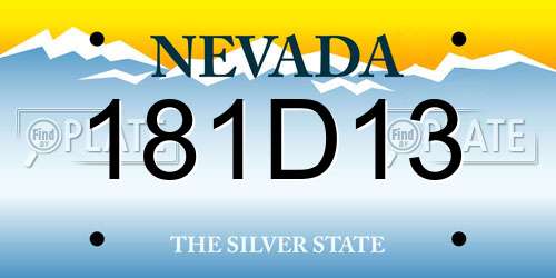 181D13 Nevada License Plate