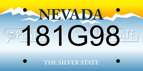 181G98 Nevada License Plate